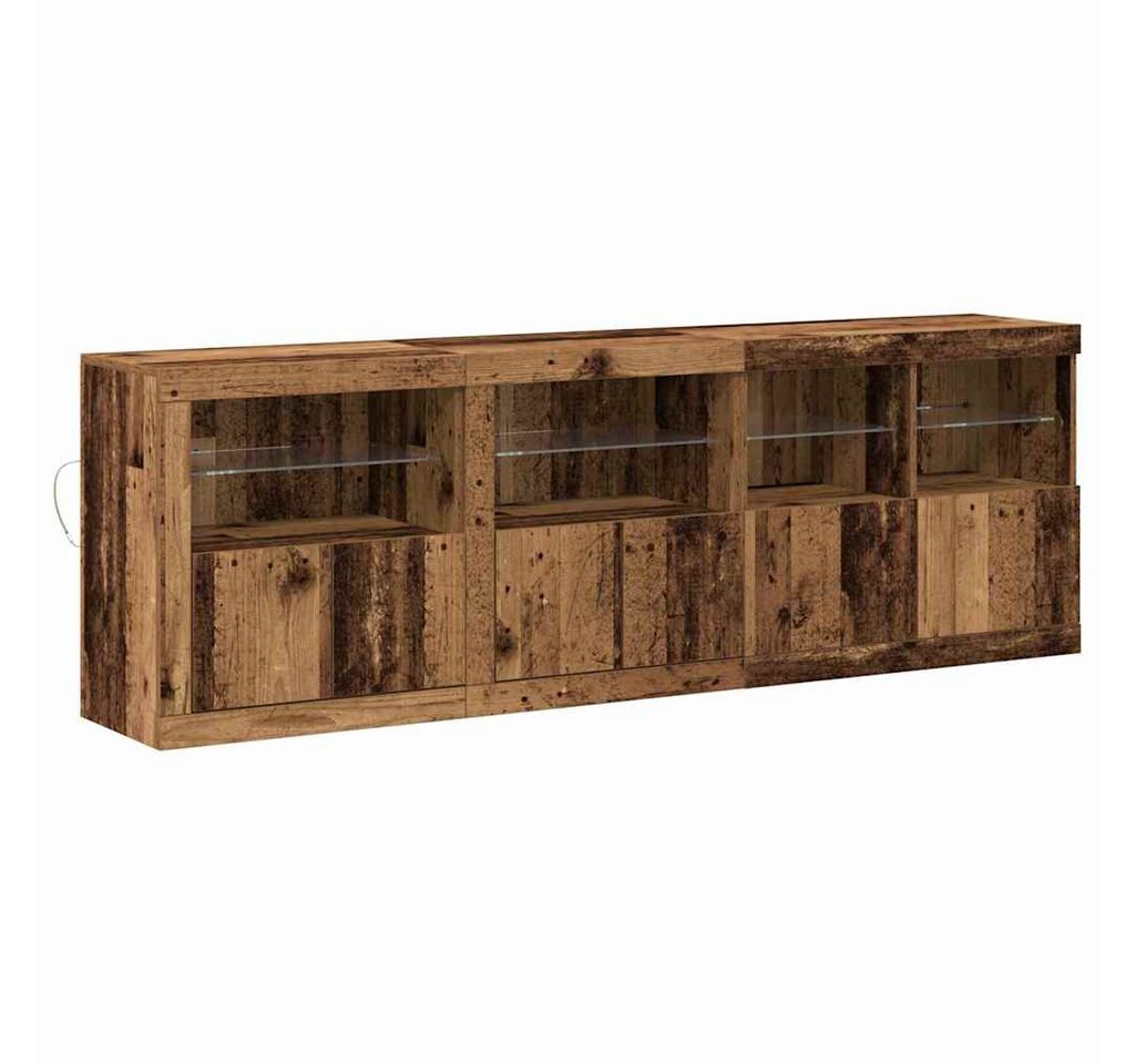 vidaXL Sideboard Sideboard mit LED-Lichtern Altholz 202x37x67 cm Ingenieurholz (1 St) von vidaXL