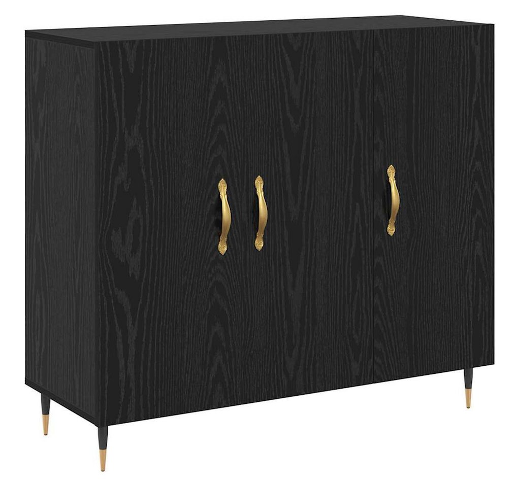 vidaXL Sideboard Sideboard mit Speicher mit Tür Schwarz 90 x 34 x 80 cm Holzwerkstoff (1 St) von vidaXL
