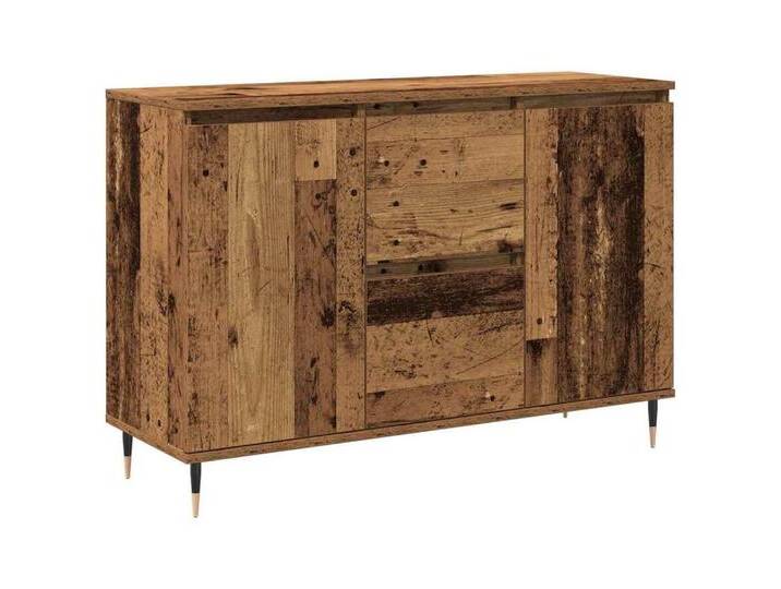 vidaXL Sideboard Sideboard mit Türen & Schubladen Altholz 101,5x35x70 cm (1 St), Engineered wood, Altholz von vidaXL