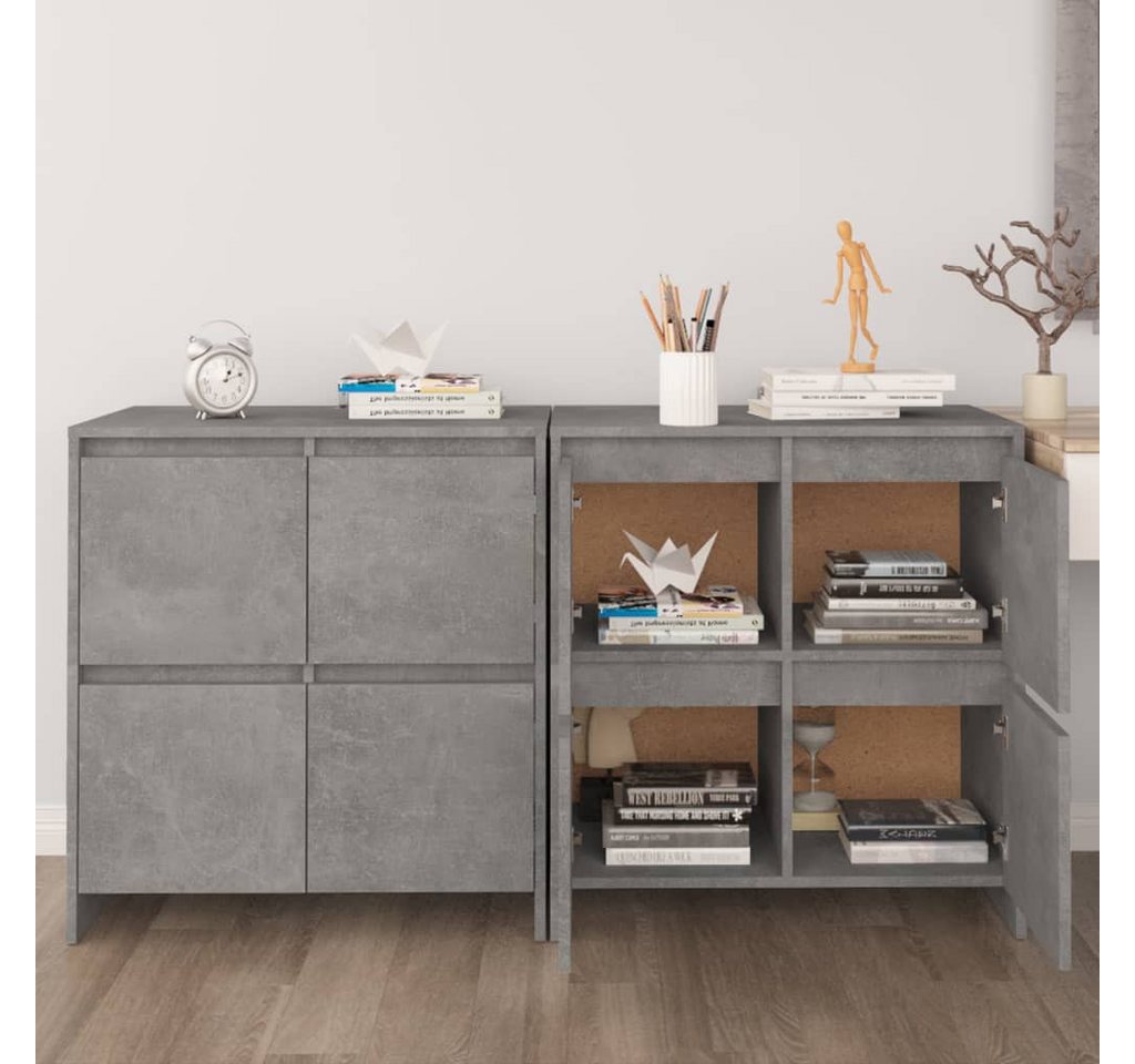 vidaXL Sideboard Sideboards 2 Stk Betongrau 70x41x75 cm Spanplatte vidaXL Sideboard Sideboards 2 Stk Betongrau 70x41x75 cm Spanplatte von vidaXL