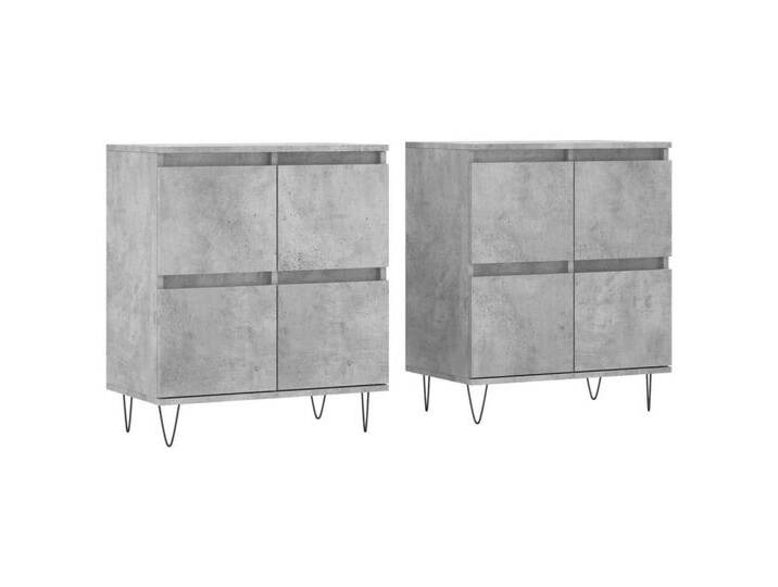 vidaXL Sideboard Sideboards 2 Stk Betongrau Spanplatte, grau von vidaXL