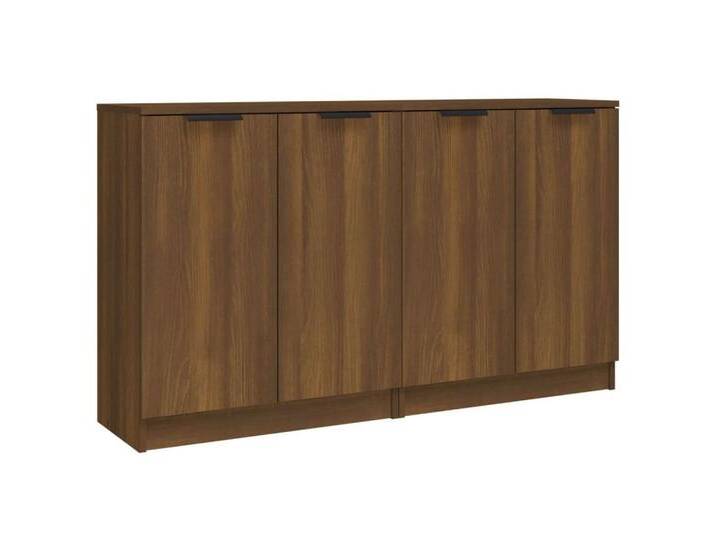 vidaXL Sideboard Sideboards 2 Stk Braun Eichen-Optik 60x30x70 cm Spanplatte Kommode Tür, braun von vidaXL