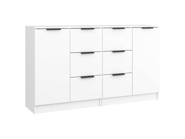 vidaXL Sideboard Sideboards 2 Stk Weiß 60x30x70 cm Spanplatte Kommode Türen Schubladen, weiß von vidaXL