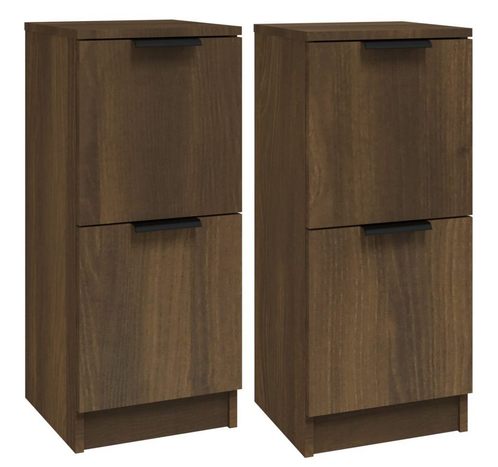 vidaXL Sideboard Sideboards 2 Stk. Braun Eichen-Optik 30x30x70 cm Holzwerkstoff (2 St) von vidaXL