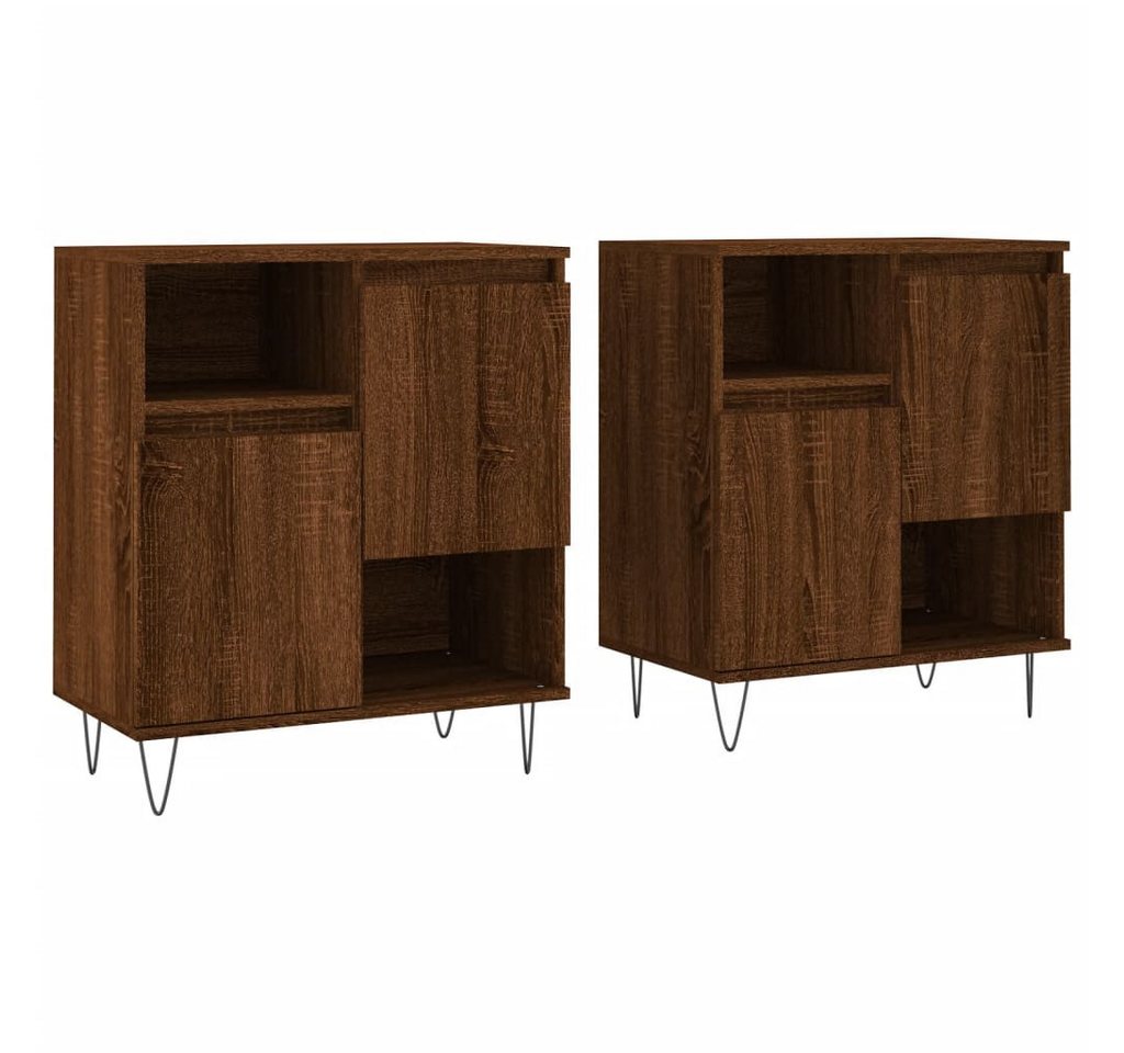 vidaXL Sideboard Sideboards 2 Stk. Braun Eichen-Optik Holzwerkstoff (2 St) von vidaXL