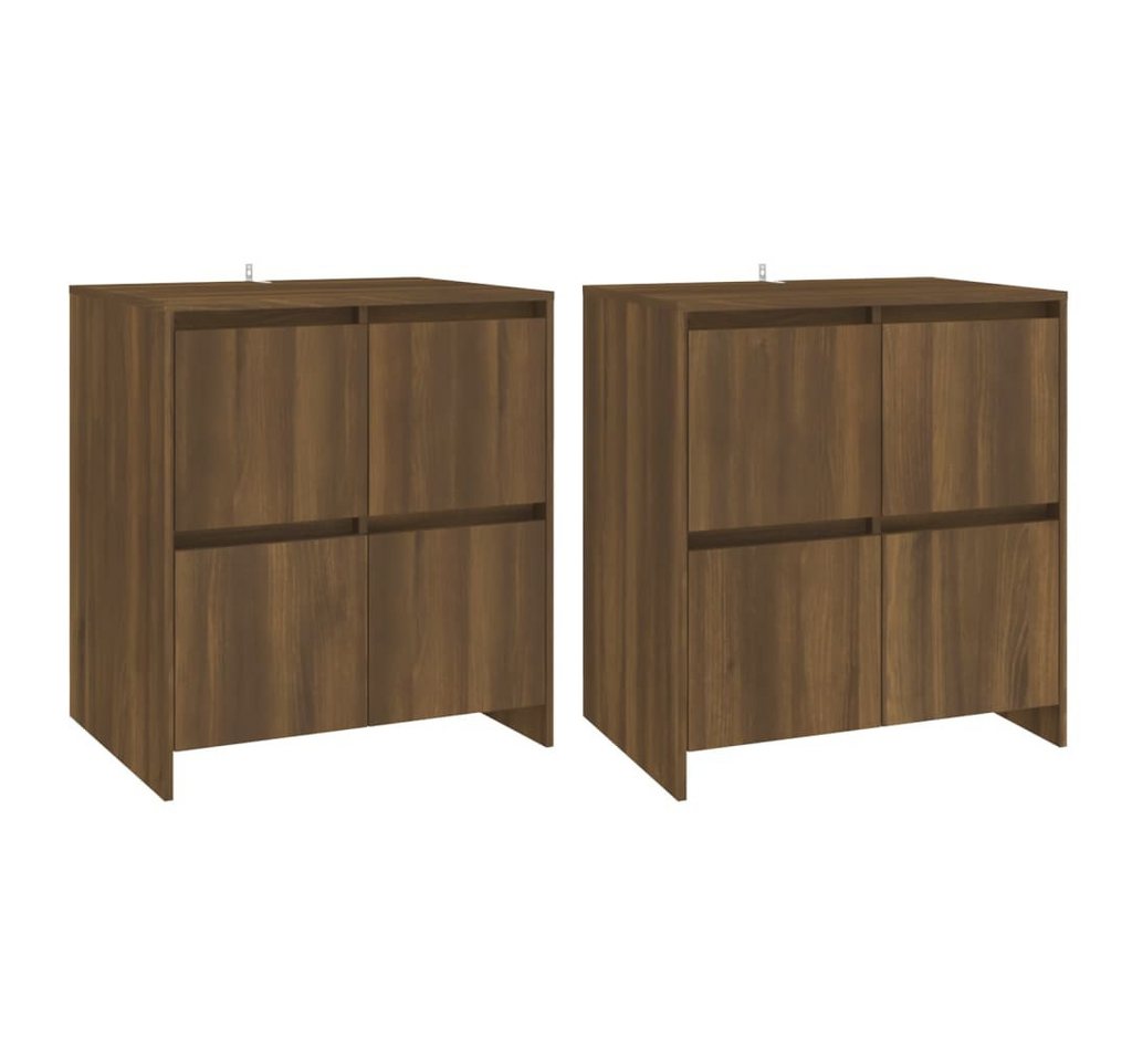 vidaXL Sideboard Sideboards 2 Stk. Eiche Braun 70x41x75 cm Holzwerkstoff (1 St) von vidaXL