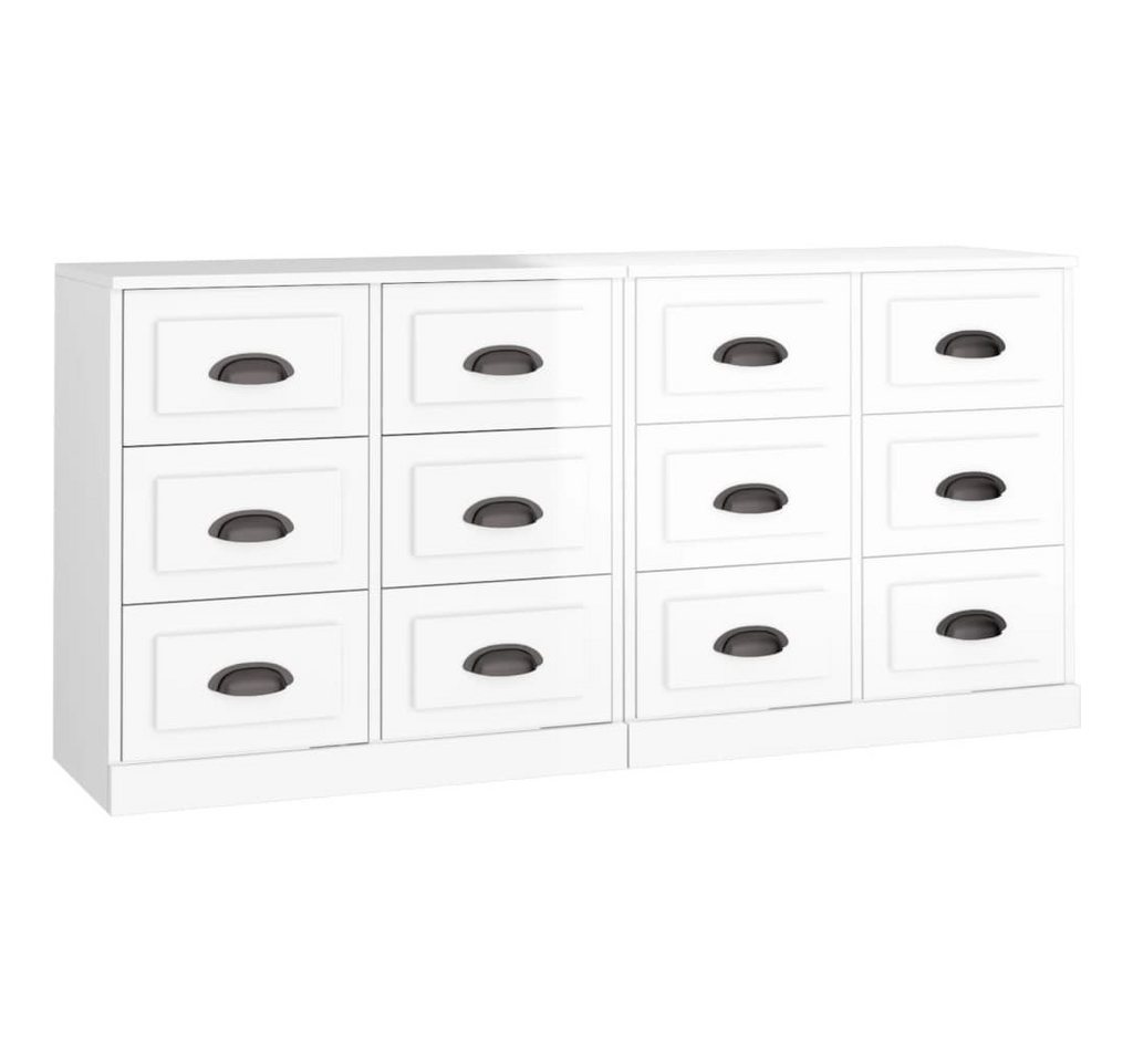 vidaXL Sideboard Sideboards 2 Stk. Hochglanz-Weiß Holzwerkstoff (2 St) von vidaXL