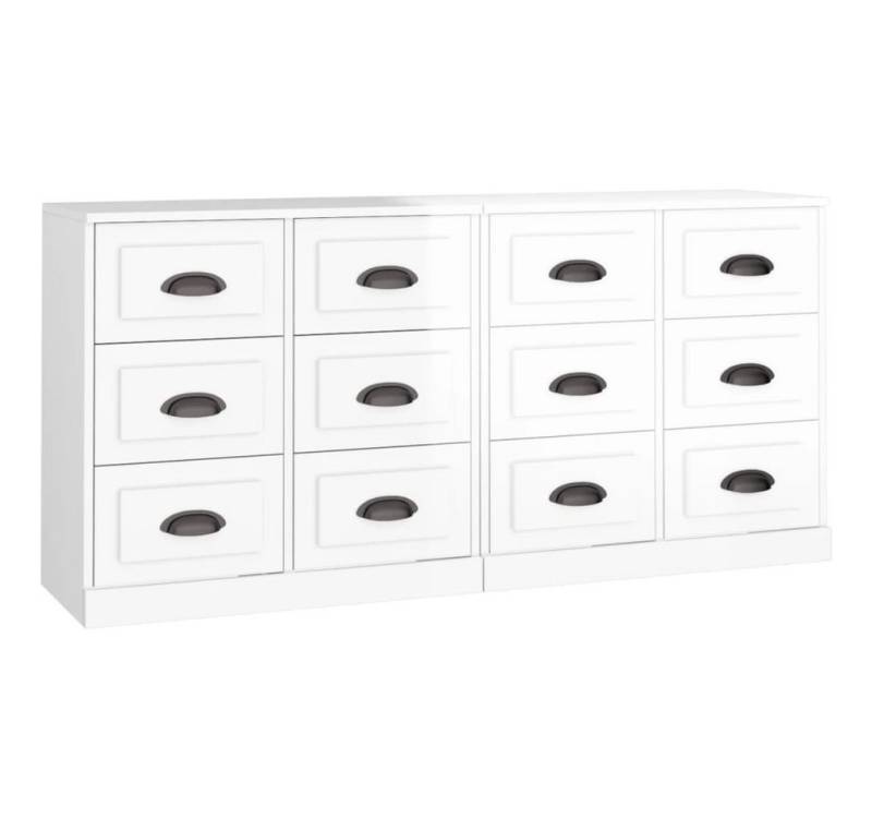 vidaXL Sideboard Sideboards 2 Stk. Hochglanz-Weiß Holzwerkstoff (2 St) von vidaXL
