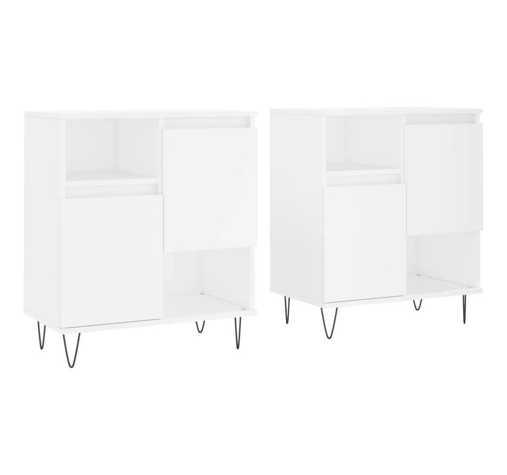 vidaXL Sideboard Sideboards 2 Stk. Weiß Holzwerkstoff (2 St) von vidaXL