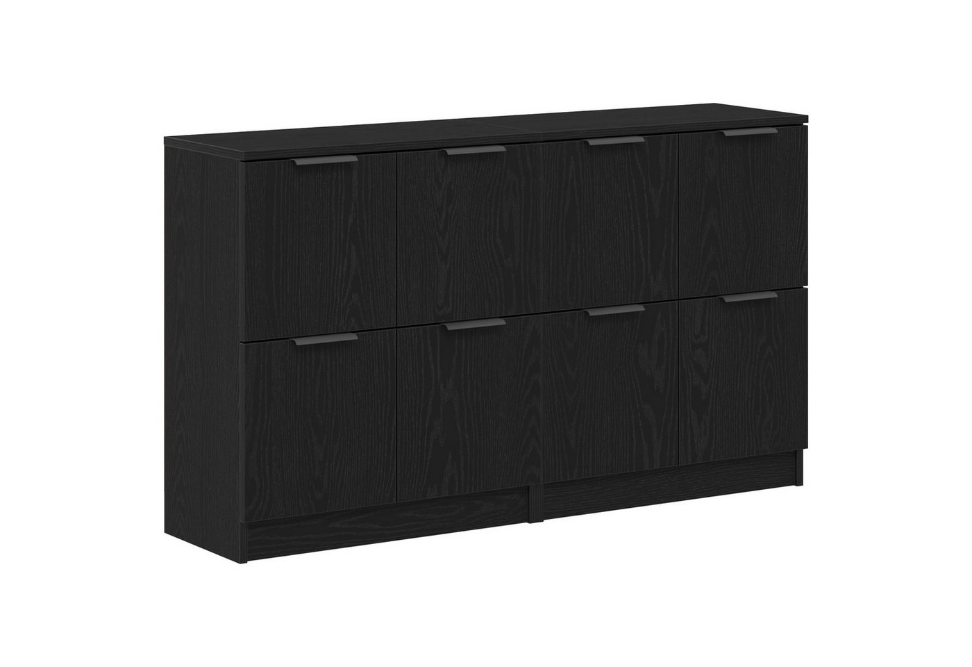vidaXL Sideboard Sideboards 2er Set Schwarz Eiche 60x30x70 cm Holzwerkstoff (2 St) von vidaXL