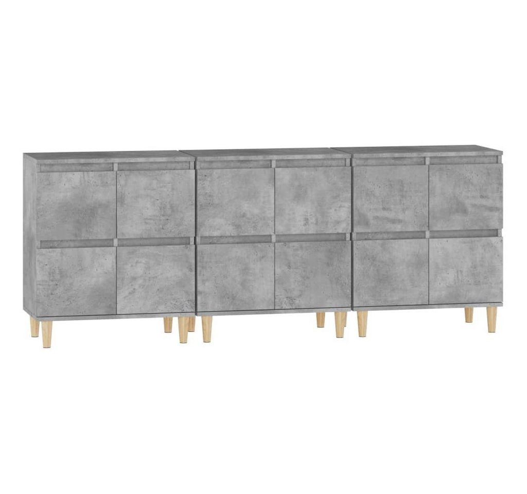 vidaXL Sideboard Sideboards 3 Stk. Betongrau 60x35x70 cm Holzwerkstoff (3 St) von vidaXL