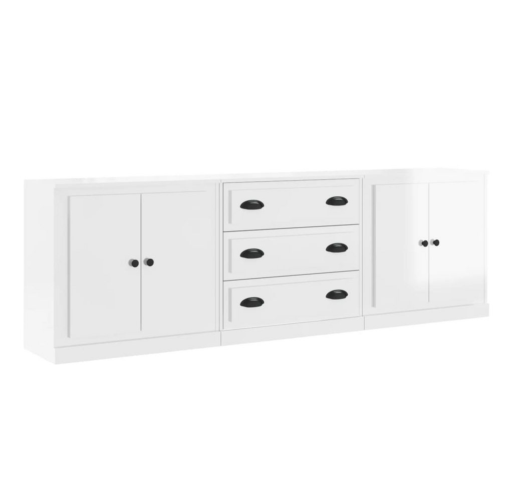 vidaXL Sideboard Sideboards 3 Stk. Hochglanz-Weiß Holzwerkstoff (3 St) von vidaXL