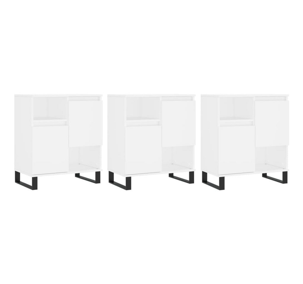 vidaXL Sideboard Sideboards 3 Stk. Hochglanz-Weiß Holzwerkstoff (3 St) von vidaXL