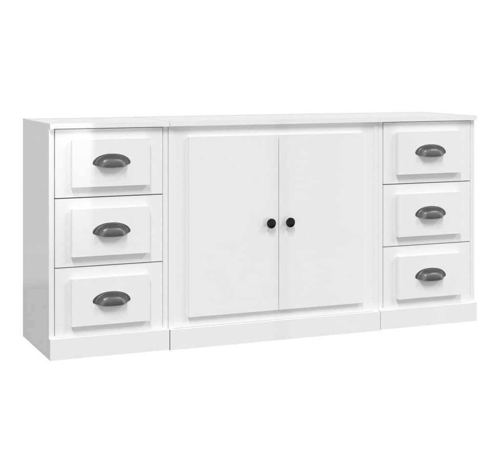 vidaXL Sideboard Sideboards 3 Stk. Hochglanz-Weiß Holzwerkstoff (3 St) von vidaXL