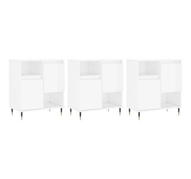 vidaXL Sideboard Sideboards 3 Stk. Hochglanz-Weiß Holzwerkstoff (3 St) von vidaXL
