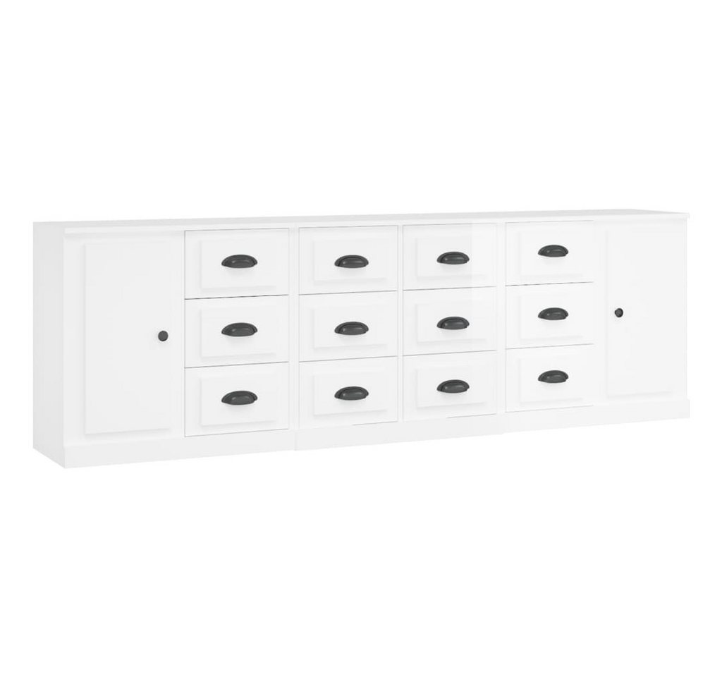 vidaXL Sideboard Sideboards 3 Stk. Hochglanz-Weiß Holzwerkstoff (3 St) von vidaXL