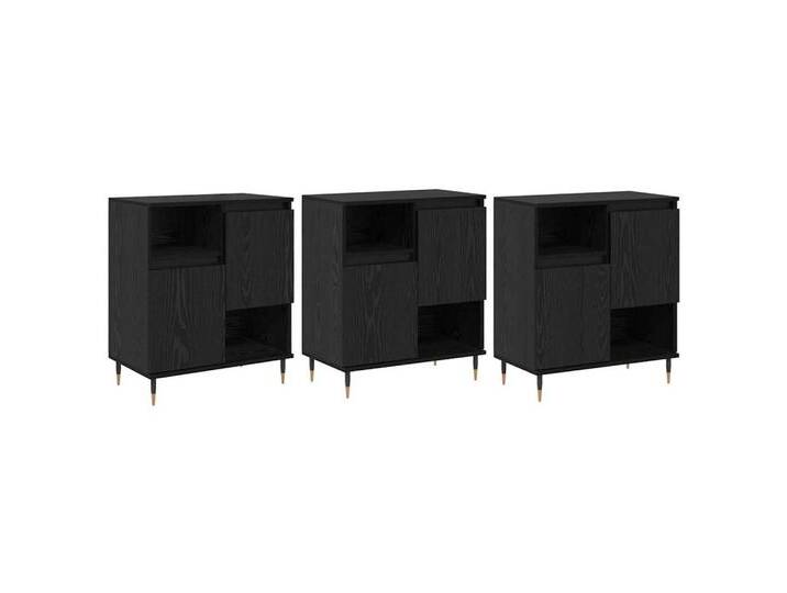 vidaXL Sideboard Sideboards 3 pcs Schwarze Eiche 180 x 35 x 70 cm Holzwerkstoff (3 St), schwarz, Engineered wood, 3 St., Schwarze Eiche von vidaXL