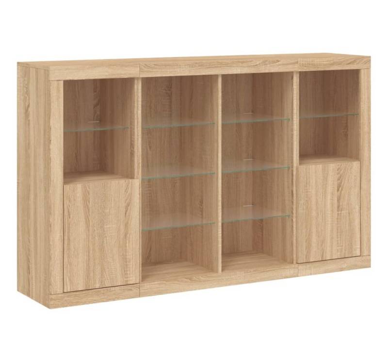 vidaXL Sideboard Sideboards mit LED-Leuchten 3 Stk. Sonoma-Eiche Holzwerkstoff (3 St) von vidaXL