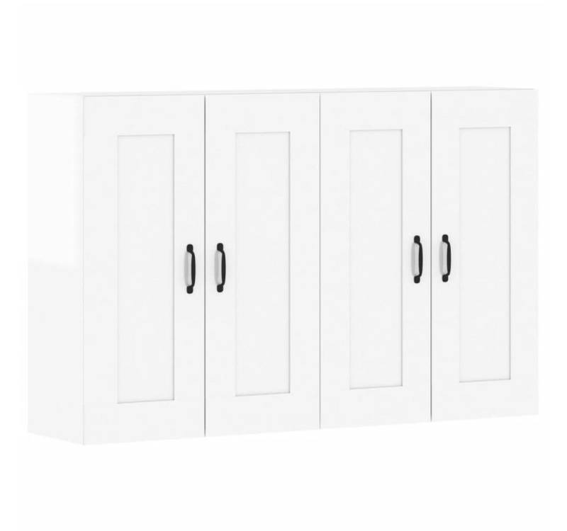 vidaXL Sideboard Wandschränke 2 Stk. Hochglanz-Weiß Holzwerkstoff (2 St) von vidaXL