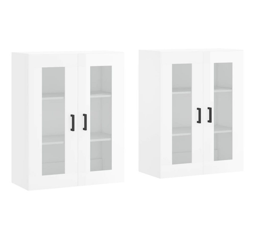 vidaXL Sideboard Wandschränke 2 Stk. Hochglanz-Weiß Holzwerkstoff (2 St) von vidaXL