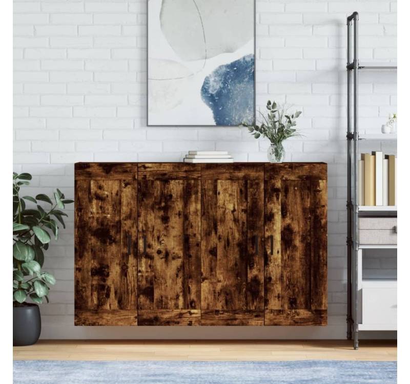 vidaXL Sideboard Wandschränke 2 Stk. Räuchereiche Holzwerkstoff (2 St) von vidaXL