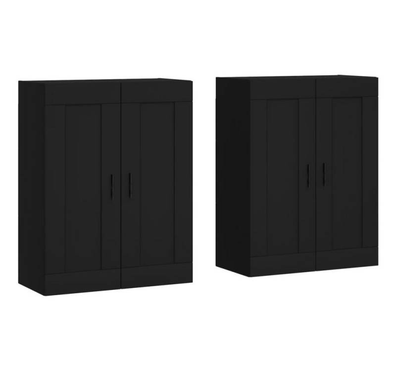 vidaXL Sideboard Wandschränke 2 Stk. Schwarz Holzwerkstoff (2 St) von vidaXL