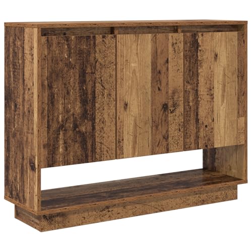 vidaXL Sideboard aus Holz mit antikem Finish 97 x 29 x 75 cm, 3-türige Stauraumeinheit für Wohnzimmer, Esszimmer oder Flur mit Klapptüren, Matte Rahmen, freistehendes Design, nur für drinnen vidaXL Sideboard aus Holz mit antikem Finish 97 x 29 x 75 cm, 3-türige Stauraumeinheit für Wohnzimmer, Esszimmer oder Flur mit Klapptüren, Matte Rahmen, freistehendes Design, nur für drinnen von vidaXL