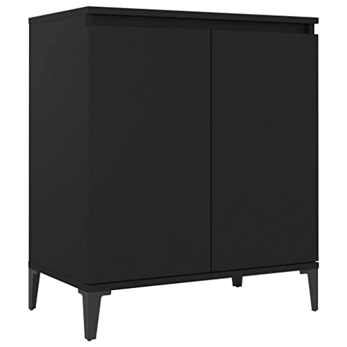 vidaXL Sideboard mit 2 Türen Kommode Anrichte Schrank Beistellschrank Mehrzweckschrank Standschrank Bücherschrank Schwarz 60x35x70cm Holzwerkstoff von vidaXL