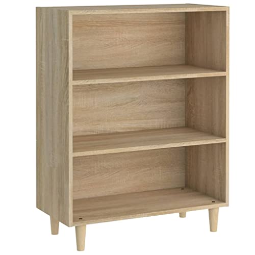 vidaXL Sideboard mit 3 Ablagen Schrank Bücherregal Standregal Beistellschrank Kommode Anrichte Regal Sonoma-Eiche 69,5x32,5x90cm Holzwerkstoff von vidaXL