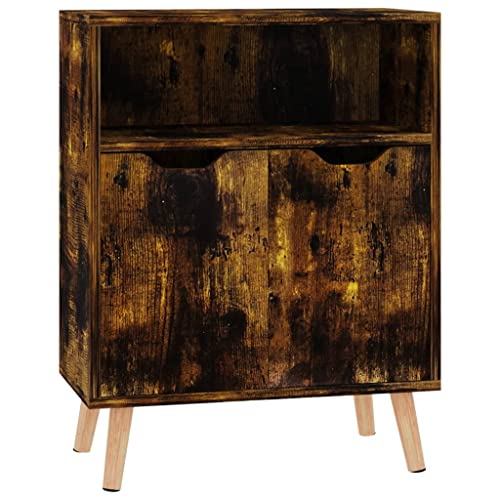 vidaXL Sideboard mit 3 Fächern Kommode Anrichte Schrank Beistellschrank Mehrzweckschrank Standschrank Wohnzimmer Räuchereiche 60x30x72cm Holzwerkstoff von vidaXL