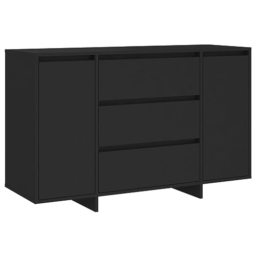 vidaXL Sideboard mit 3 Schubladen 2 Türen Kommode Anrichte Schrank Beistellschrank Mehrzweckschrank Standschrank Schwarz 120x41x75cm Holzwerkstoff von vidaXL