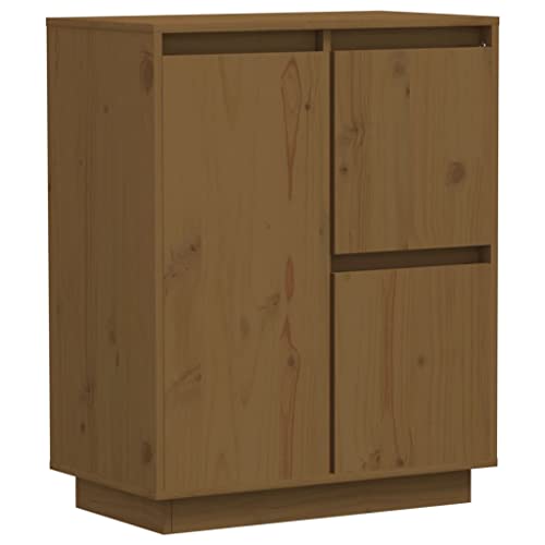 vidaXL Sideboard mit 3 Türen Kommode Anrichte Schrank Beistellschrank Mehrzweckschrank Standschrank Holzschrank Honigbraun 60x34x75cm Massivholz Kiefer von vidaXL