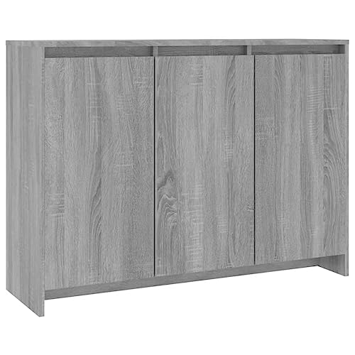 vidaXL Sideboard mit 3 Türen Kommode Anrichte Schrank Beistellschrank Mehrzweckschrank Standschrank Sonoma-Eiche Grau 102x33x75cm Holzwerkstoff von vidaXL