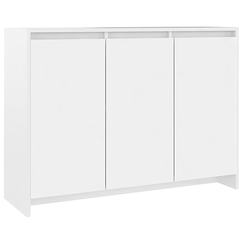 vidaXL Sideboard mit 3 Türen Kommode Anrichte Schrank Beistellschrank Mehrzweckschrank Standschrank Wohnzimmer Weiß 102x33x75cm Holzwerkstoff von vidaXL