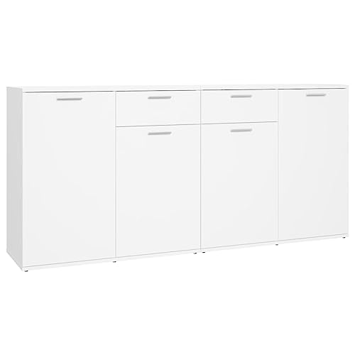 vidaXL Sideboard mit 4 Türen 2 Schubladen Kommode Anrichte Mehrzweckschrank Beistellschrank Schrank Standschrank Weiß 160x36x75cm Holzwerkstoff von vidaXL