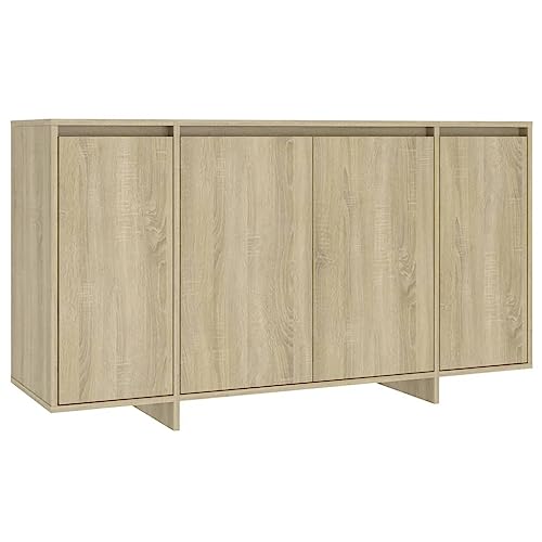 vidaXL Sideboard mit 4 Türen Kommode Anrichte Schrank Beistellschrank Mehrzweckschrank Standschrank Flur Sonoma-Eiche 135x41x75cm Holzwerkstoff von vidaXL