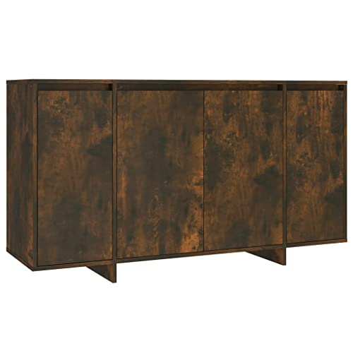 vidaXL Sideboard mit 4 Türen Kommode Anrichte Schrank Beistellschrank Mehrzweckschrank Standschrank Räuchereiche 135x41x75cm Holzwerkstoff von vidaXL