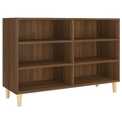 vidaXL Sideboard mit 6 Regalböden Bücherregal Kommode Anrichte Schrank Beistellschrank Standregal Regal Braun Eichen-Optik 103,5x35x70cm Holzwerkstoff von vidaXL