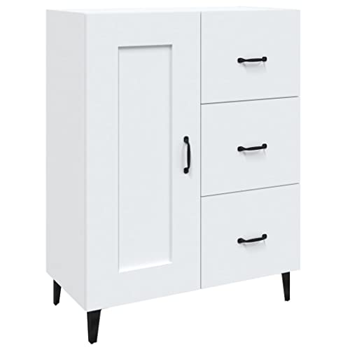 vidaXL Sideboard mit Fächern Schubladen Kommode Anrichte Schrank Beistellschrank Mehrzweckschrank Standschrank Weiß 69,5x34x90cm Holzwerkstoff von vidaXL