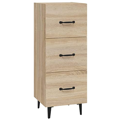 vidaXL Sideboard mit Schubladen Schrank Anrichte Beistellschrank Kommode Schubladenschrank Mehrzweckschrank Sonoma-Eiche 34,5x34x90cm Holzwerkstoff von vidaXL