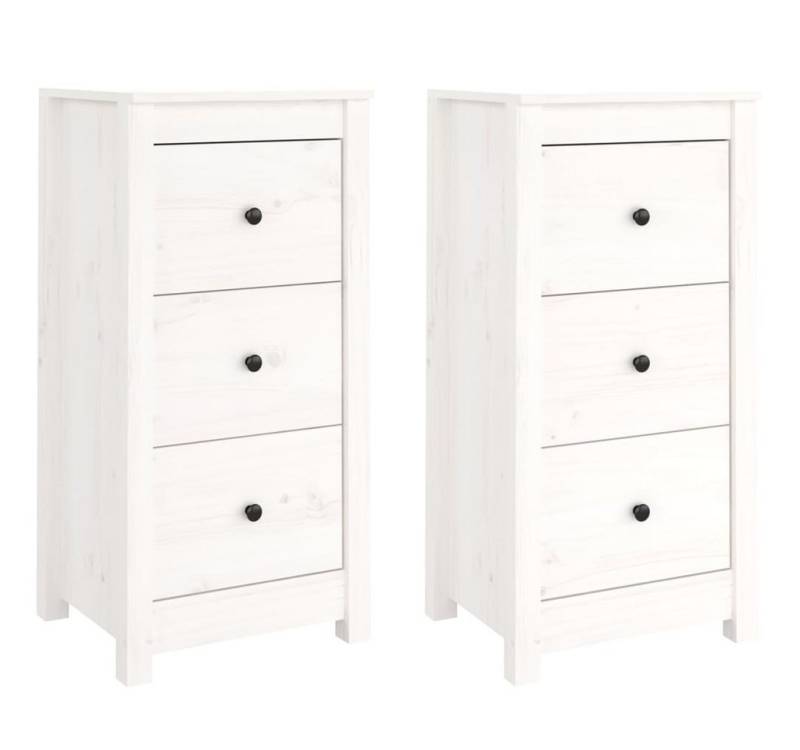 vidaXL Sideboard, Kommoden 2 Stk. Weiß 40x35x80 cm Massivholz Kiefer von vidaXL