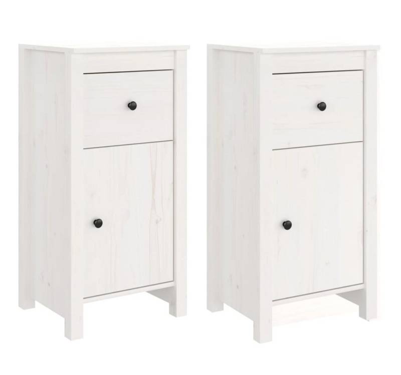 vidaXL Sideboard, Kommoden 2 Stk. Weiß 40x35x80 cm Massivholz Kiefer von vidaXL