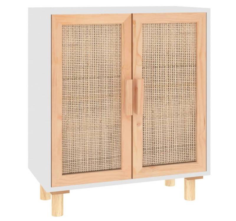vidaXL Sideboard, Kommode Weiß 60x30x70 cm Massivholz Kiefer und Natur-Rattan vidaXL Sideboard, Kommode Weiß 60x30x70 cm Massivholz Kiefer und Natur-Rattan von vidaXL