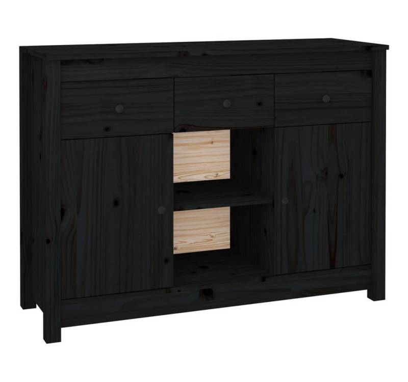 vidaXL Sideboard, Kommode Schwarz 100x35x74,5 cm Massivholz Kiefer von vidaXL