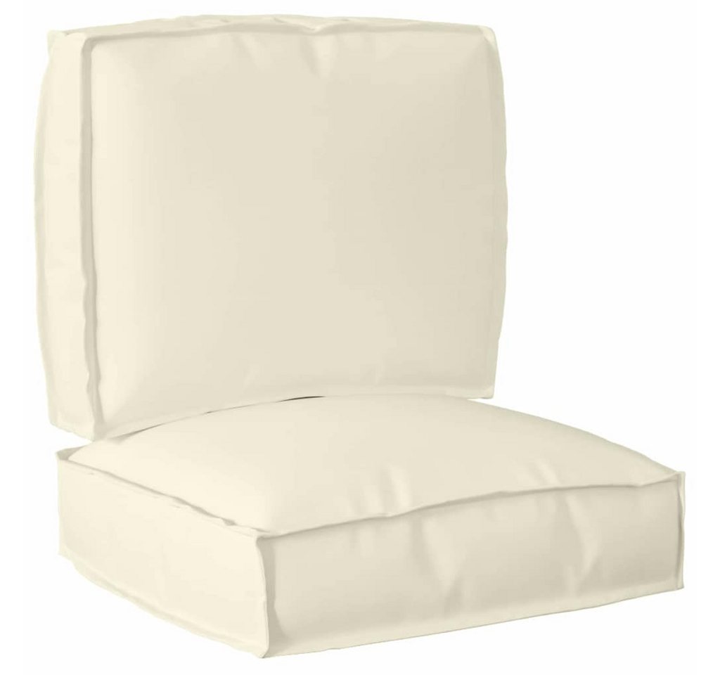 vidaXL Sitzauflage Pallet Kissen Set 2 pcs Creme 50 x 50 x 12 cm Oxford Stoff, (2 St) von vidaXL