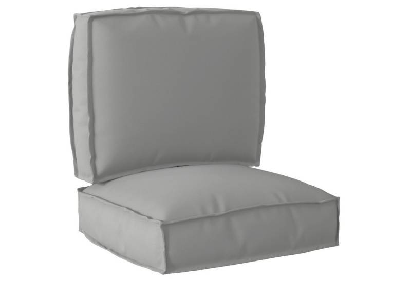 vidaXL Sitzauflage Pallet Kissen Set 2 pcs Grau 50 x 50 x 12 cm Oxford Stoff, (2 St) von vidaXL