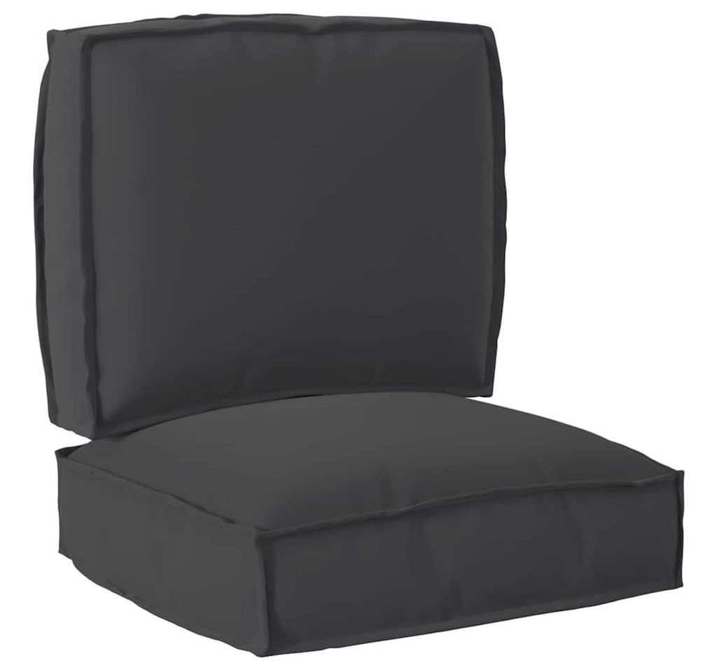 vidaXL Sitzauflage Pallet Kissen Set 2 pcs Schwarz 50 x 50 x 12 cm Oxford Stoff, (2 St) von vidaXL