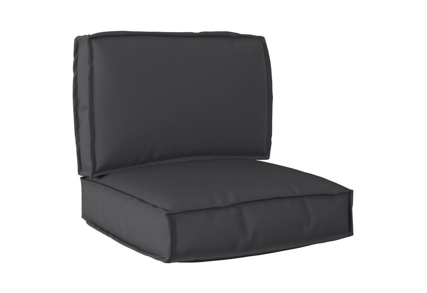 vidaXL Sitzauflage 2-teiliges Palettenset mit Kissen in Schwarz aus Oxford-Stoff, (2 St) von vidaXL