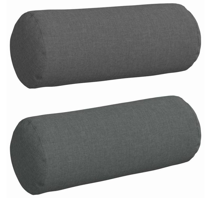 vidaXL Sitzauflage Bolsterkissen 2 pcs Dunkelgrau Ø 15 x 40 cm Stoff, (2 St) von vidaXL