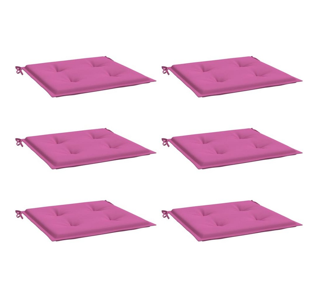 vidaXL Sitzauflage Gartenstuhl-Kissen 6 Stk. Rosa 50x50x3 cm Stoff, (6 St) von vidaXL